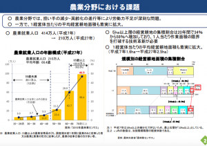 農業分野における課題